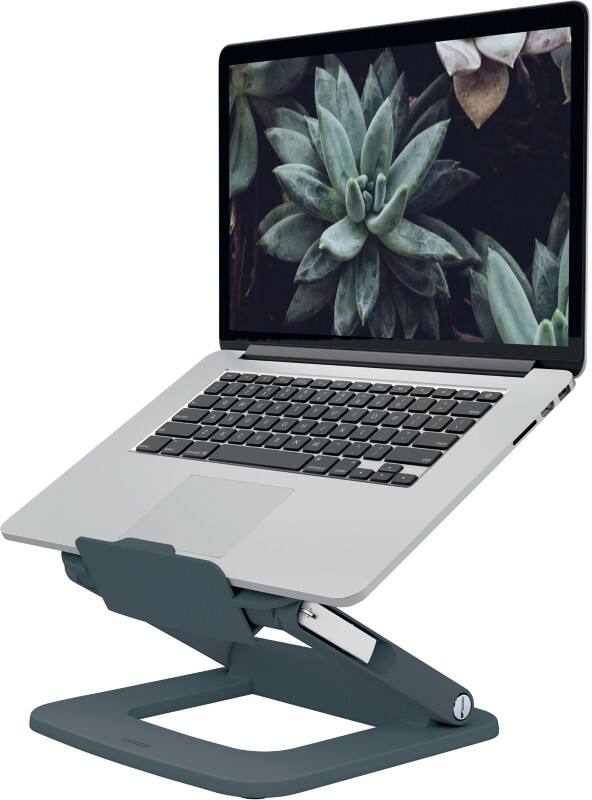 Leitz Ergo Ergonomischer Höhenverstellbarer Multi-Winkel Laptopständer 6424 Tragbar Bis zu 15" Grau