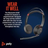 poly Blackwire 5220 Headset Kopfbügel 3.5 mm Jack<multisep/>USB<multisep/>USB-C Noise Cancelling Microphone Mit Mikrofon Stereo