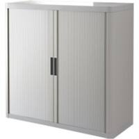 Armoire à portes rideaux Paperflow Acier, PS (Polystyrène) 2 étagères Verrouillable 1100 x 415 x 1040 mm Gris