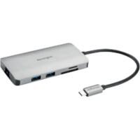 Hub mobile USB-C 8 en 1 sans pilote Kensington UH1400P K33820WW argent