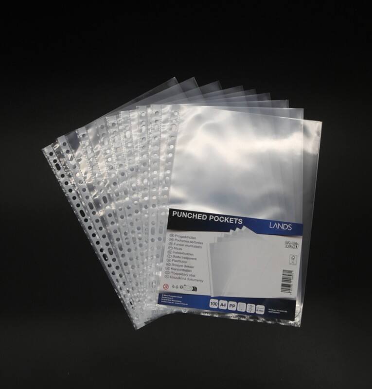 Klarsichthüllen A4 Texturiert Transparent 55 Mikron PP (Polypropylen) 23 Löcher 100 Stück