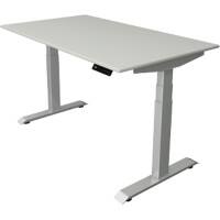 Kerkmann Elektronisch Höhenverstellbar Sitz-Stehschreibtisch Hellgrau T-Fuß 1.400 (B) x 800 (T) x 1.290 (H) mm Metall, Holz