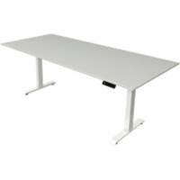Bureau assis-debout Kerkmann Hauteur ajustable électriquement Gris clair Piètement en T 0 tiroirs 0 caissons 2250 (l) x 1000 (p) x 1290 (h) mm Bois, métal