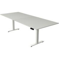 Bureau assis-debout Kerkmann Hauteur ajustable électriquement Gris clair Piètement en T 0 tiroirs 0 caissons 2500 (l) x 1000 (p) x 1290 (h) mm Bois, métal