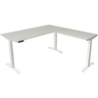 Bureau assis-debout Kerkmann Hauteur ajustable électriquement Gris clair Piètement en T 0 tiroirs 0 caissons 1800 (l) x 1800 (p) x 1290 (h) mm Bois, métal