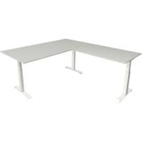 Bureau assis-debout Kerkmann Hauteur ajustable électriquement Gris clair Piètement en T 0 tiroirs 0 caissons 2000 (l) x 2200 (p) x 1290 (h) mm Bois, métal