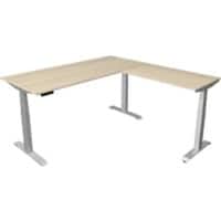 Bureau assis-debout Kerkmann Hauteur ajustable électriquement Marron érable Piètement en T 0 tiroirs 0 caissons 1800 (l) x 1800 (p) x 1290 (h) mm Bois, métal