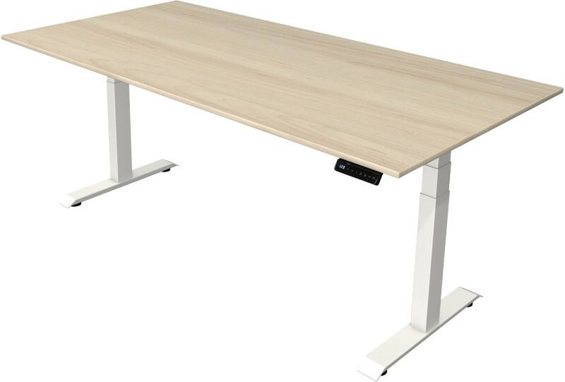 Kerkmann Elektronisch Höhenverstellbar Sitz-Stehschreibtisch Ahorn T-Fuß 2.000 (B) x 1.000 (T) x 1.290 (H) mm Metall, Holz