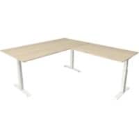 Bureau assis-debout Kerkmann Hauteur ajustable électriquement Marron érable Piètement en T 0 tiroirs 0 caissons 2000 (l) x 2200 (p) x 1290 (h) mm Bois, métal