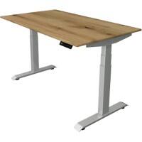 Kerkmann Elektronisch Höhenverstellbar Sitz-Stehschreibtisch Eiche T-Fuß 1.400 (B) x 800 (T) x 1.290 (H) mm Metall, Holz