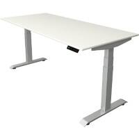 Bureau assis-debout Kerkmann Hauteur ajustable électriquement Blanc Piètement en T 0 tiroirs 0 caissons 1800 (l) x 800 (p) x 1290 (h) mm Bois, métal