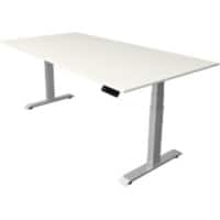 Bureau assis-debout Kerkmann Hauteur ajustable électriquement Blanc Piètement en T 0 tiroirs 0 caissons 2000 (l) x 1000 (p) x 1290 (h) mm Bois, métal