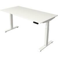 Kerkmann Elektronisch Höhenverstellbar Sitz-Stehschreibtisch Weiß T-Fuß 1.600 (B) x 800 (T) x 1.290 (H) mm Metall, Holz