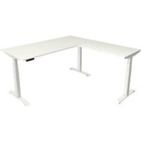 Bureau assis-debout Kerkmann Hauteur ajustable électriquement Blanc Piètement en T 0 tiroirs 0 caissons 1800 (l) x 1800 (p) x 1290 (h) mm Bois, métal