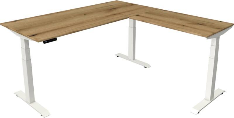 Bureau assis-debout Kerkmann Hauteur ajustable électriquement Chêne Piètement en T 0 tiroirs 0 caissons 1800 (l) x 1800 (p) x 1290 (h) mm Bois, métal