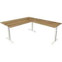 Bureau assis-debout Kerkmann Hauteur ajustable électriquement Chêne Piètement en T 0 tiroirs 0 caissons 2000 (l) x 2200 (p) x 1290 (h) mm Bois, métal