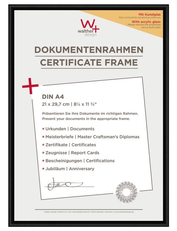 walther design A4 Bilderrahmen KVX130B 22,2 (B) x 1,4 (T) x 31 (H) cm KVX130B