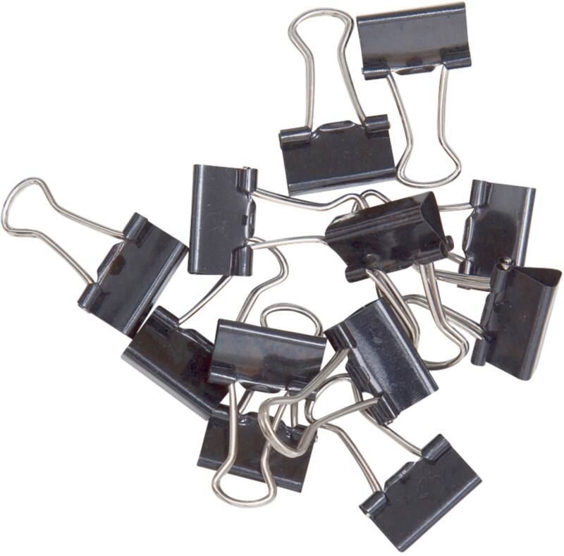 Maul Foldback-Klammer Metall 15 mm Schwarz 12 Stück