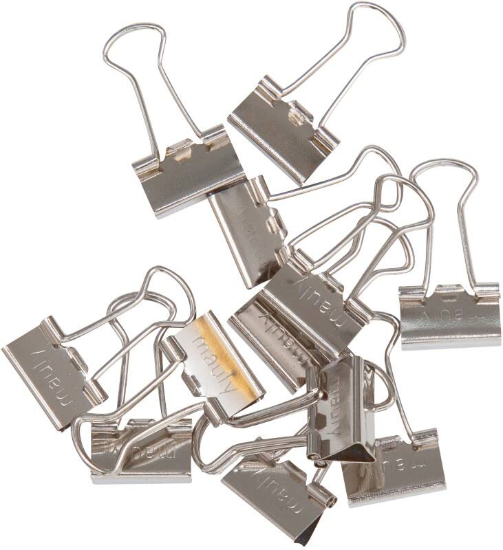 Maul Foldback-Klammer Metall 13 mm Silber 12 Stück