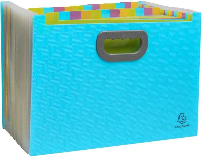 Trieur Exacompta Pop&#039;N Co A4 PP (Polypropylène) Vierge Cyan 55199E