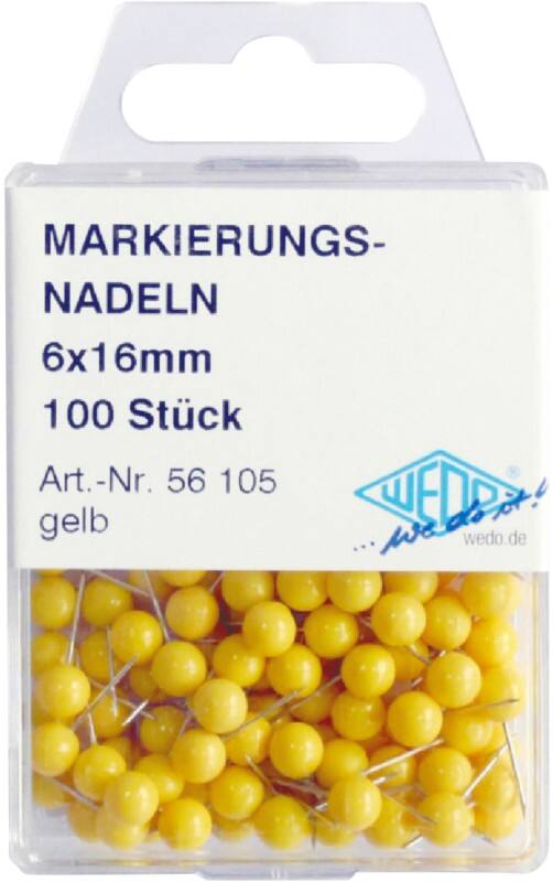WEDO Stecknadeln Metall Gelb 100 Stück