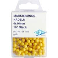 Épingles pour carte WEDO Métal Jaune 100 unités