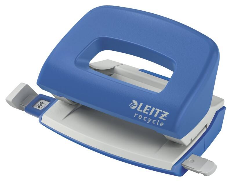 Mini perforateur Leitz NeXXt Recycle 5010 2 trous CO² compensé Plastique 50 % recyclé 10 feuilles Bleu