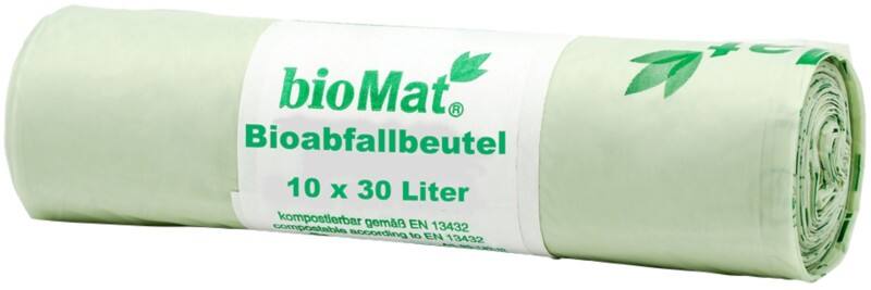 Sac-poubelle PAPSTAR BioMat Vert 30 L 10 Unités