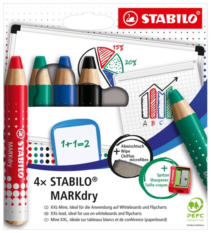 STABILO MARKdry Whiteboard-Marker Farbig Sortiert Extra Breit Bleistift 5 Stück