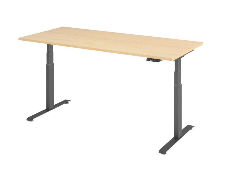 Bureau assis-debout Hammerbacher Rectangulaire Bois, Métal Gris clair Graphite 1800 x 800 x 1295 x 645 - 1295 mm