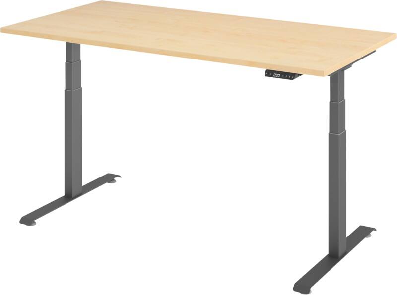 Bureau assis-debout Hammerbacher Rectangulaire Bois, Métal 1600 x 800 x 1295 x 645 - 1295 mm Marron