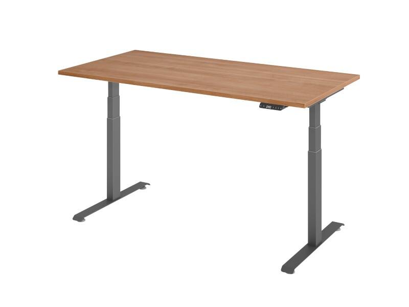 Bureau assis-debout Hammerbacher Rectangulaire Bois, Métal 1600 x 800 x 1295 x 645 - 1295 mm Marron