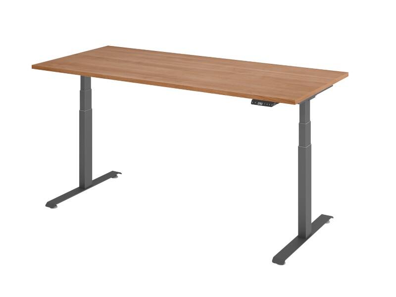 Bureau assis-debout Hammerbacher Rectangulaire Bois, Métal 1800 x 800 x 1295 x 645 - 1295 mm Marron