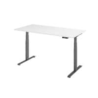 Bureau assis-debout Hammerbacher Rectangulaire Bois, Métal 1600 x 800 x 1295 x 645 - 1295 mm Blanc