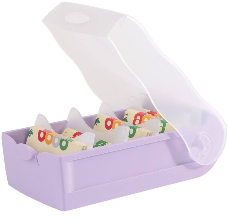 HAN Croco Karteikasten DIN A8 PP (Polypropylen) Violett Set mit 1 Box + 100 Karten