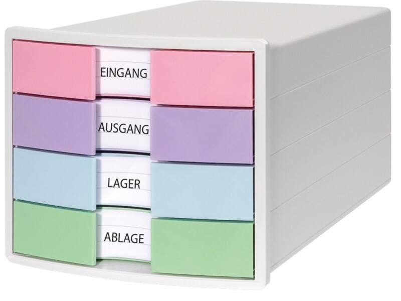 HAN IMPULS Schubladenbox PS (Polystyrol) Weiss 4 Schübe 28 x 36,7 x 23,5 cm A4