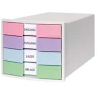 HAN IMPULS Schubladenbox PS (Polystyrol) Weiss 4 Schübe 28 x 36,7 x 23,5 cm A4