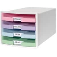 HAN IMPULS Schubladenbox PS (Polystyrol) Weiss 4 Schübe 28 x 36,7 x 23,5 cm A4