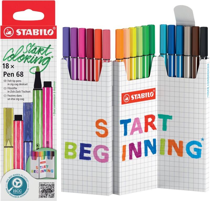STABILO Pen 68 Faserschreiber Medium Farbig sortiert 6818/8 18 Stück