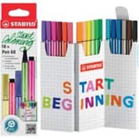 Stylo-feutre STABILO Pen 68 - Moyen Assortiment 6818/8 18 Unités