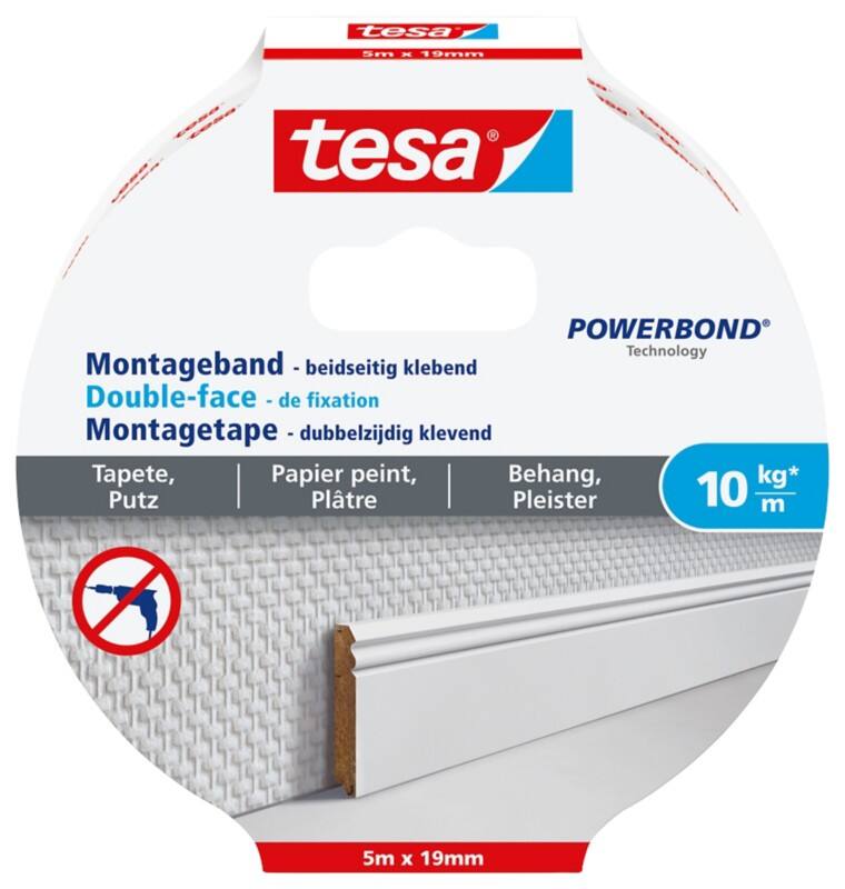 Ruban adhésif de montage tesa tesa Powerbond 77743 Blanc 19 mm (L) x 5 m (L) Mousse de PE (Mousse de