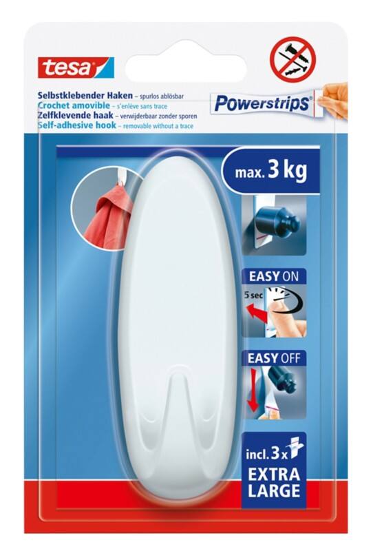 tesa tesa Powerstrips Klebehaken Weiss Synthetischer Kautschuk