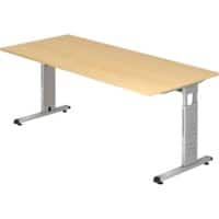 Bureau Hammerbacher OS19/3AUFB Imitation érable 1800 x 800 x 650 x 650 - 820 mm