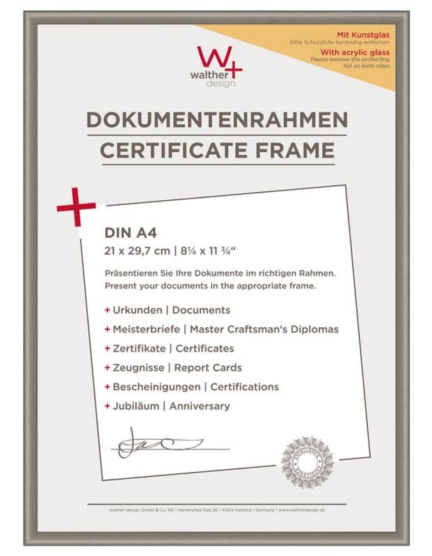 walther design A4 Bilderrahmen KVX130D 22,2 (B) x 1,4 (T) x 31 (H) cm KVX130D
