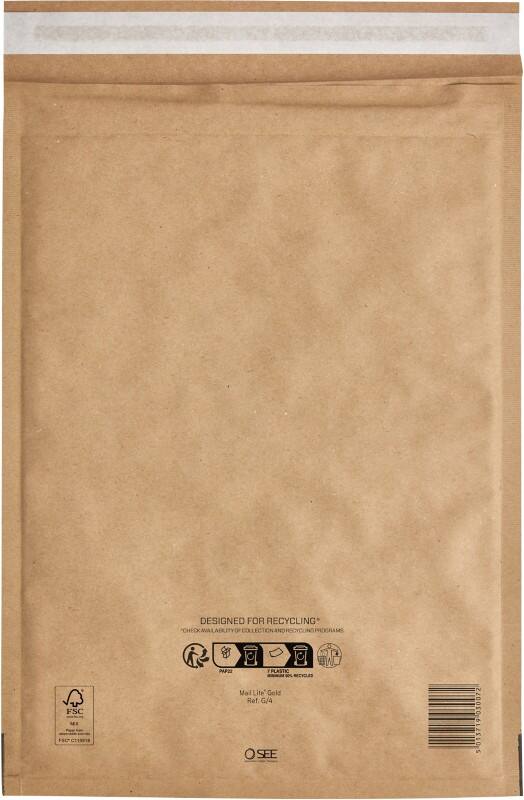 Enveloppes matelassées Mail Lite G/4 Doré Sans fenêtre Bande adhésive 100 unités