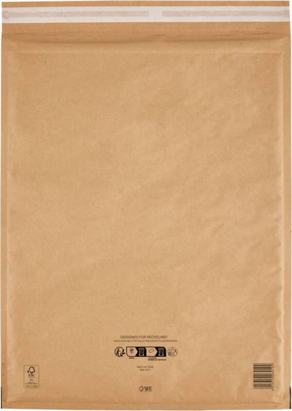 Mail Lite Luftpolster-Versandtaschen K/7 Gold Ohne Fenster Abziehstreifen 100 Stück