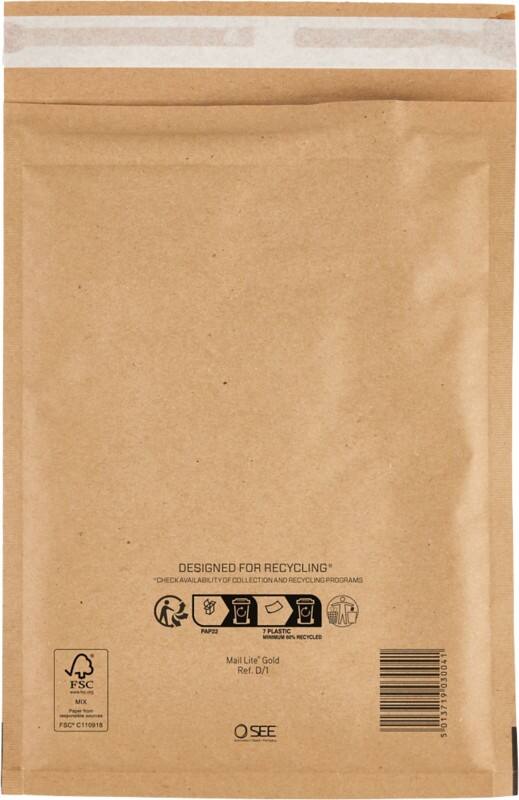 Enveloppes matelassées Mail Lite D/1 Doré Sans fenêtre Bande adhésive 200 unités