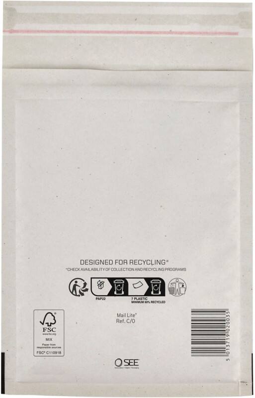 Mail Lite Luftpolster-Versandtaschen C/0 Weiß Ohne Fenster Abziehstreifen 200 Stück