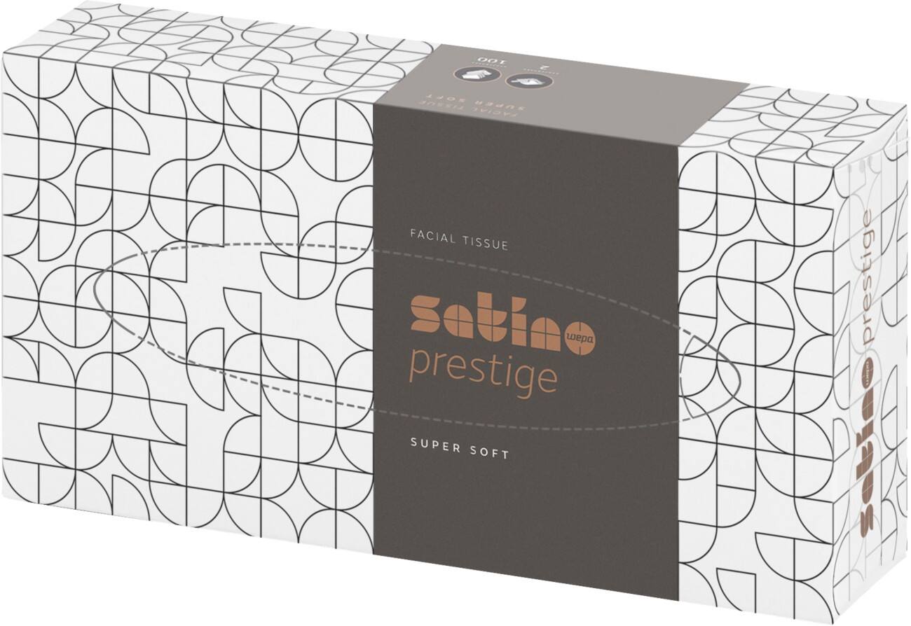 Satino Prestige Flat Box Taschentücher 2-lagig Weiss 206459 100 Stück