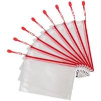 Pochettes Djois A5 Zip PVC (Polychlorure de vinyle) Paysage 19,5 (l) x 26 (p) x 2,5 (h) cm Rouge